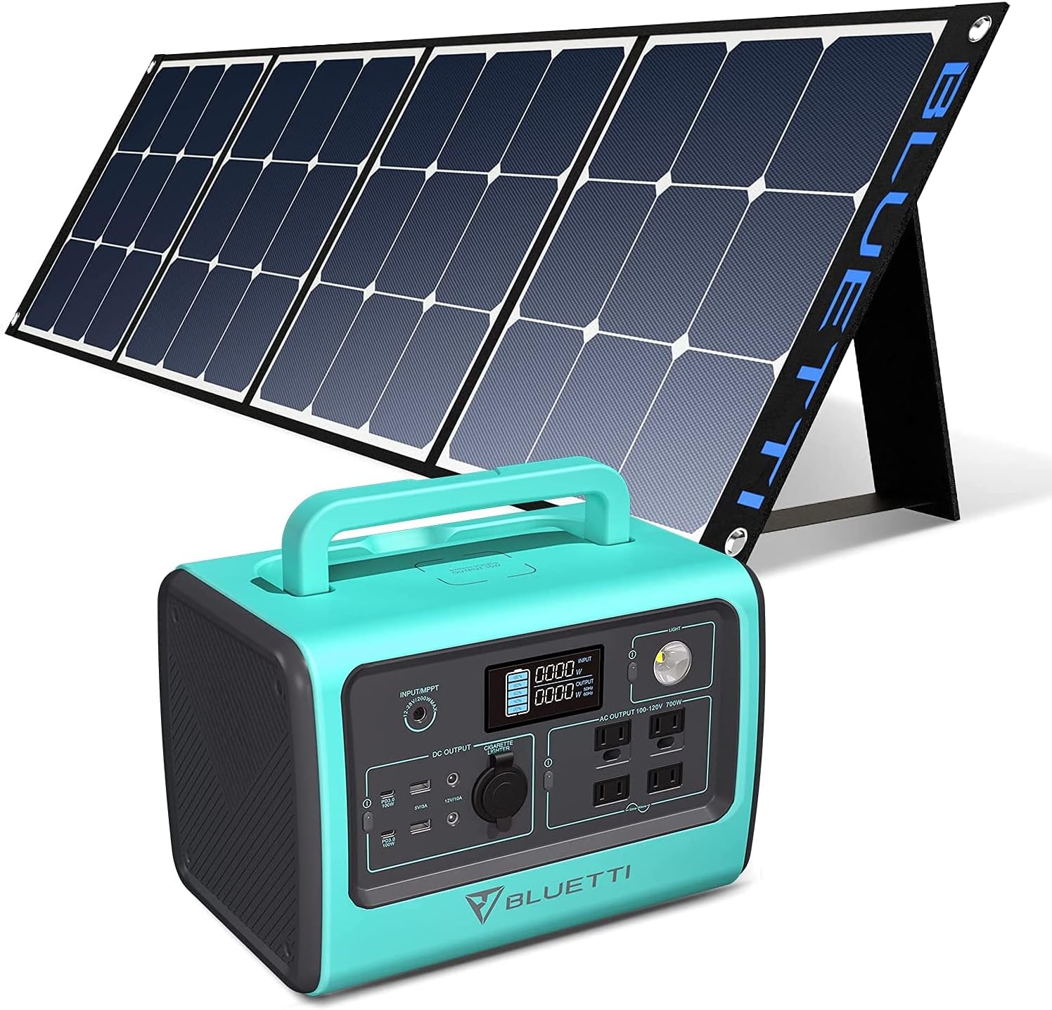 BLUETTI EB70 Portable Power Station with 200W Solar Panel, 716Wh/700W Solar Generator With 4 110V AC Outlets