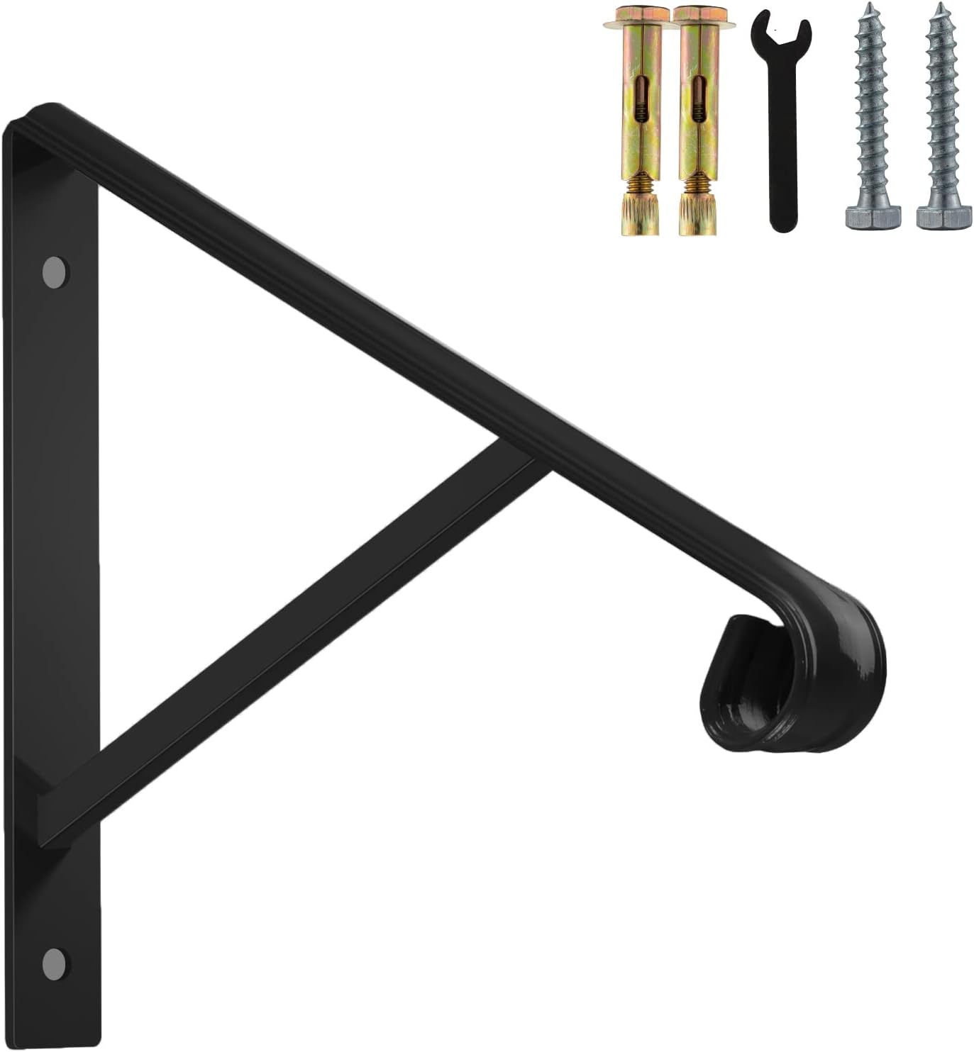 VOTZT Handrails for Outdoor Steps Stair Railing Kit Gray Metal Handrail Bracket Picket Fits 1 to 2 Step Wrought Iron Safety Staircase Handrails（Gray）