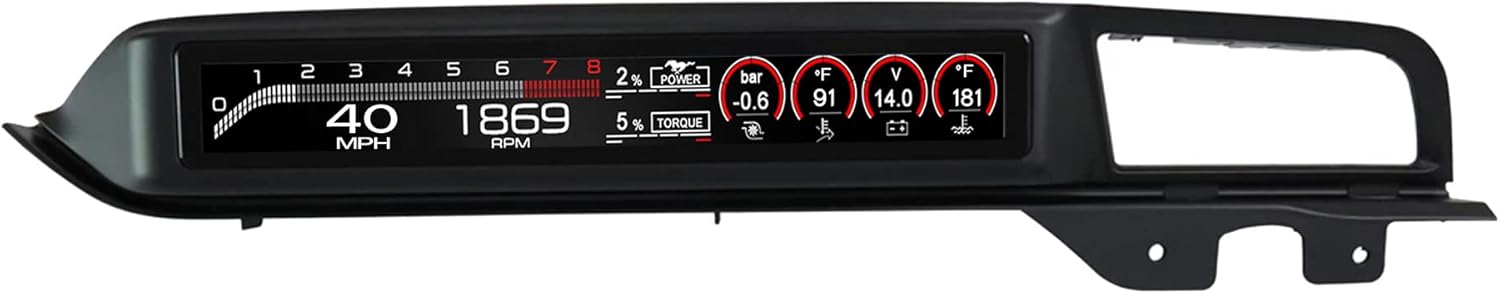 Performance LCD Passenger Display for Ford Mustang Dash Panel Screen, Fits All Left-Hand Drive (LHD) 2015-2021 Ford S550 Mustangs, Ecoboost, GT