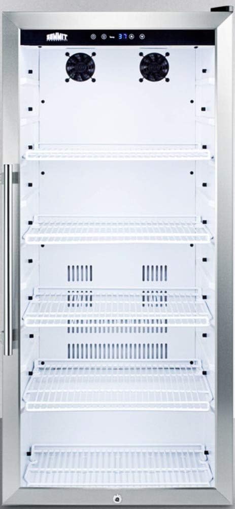 Summit Appliance SCR1006CSS Commercial Glass Door 22" Wide Beverage Merchandiser with Digital Controls, Auto Defrost, Digital Thermostat