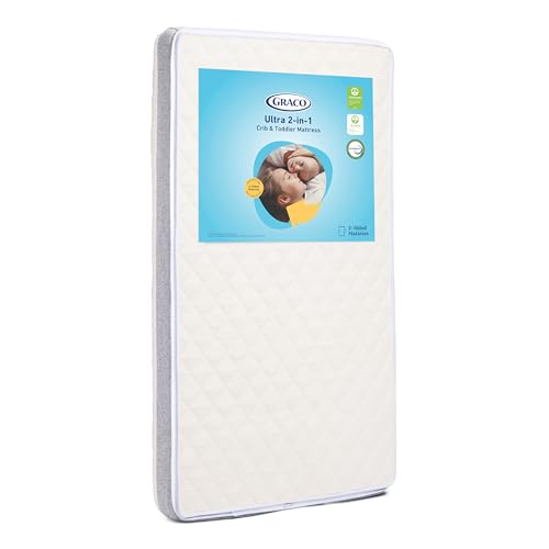 Graco Ultra 2-in-1 Premium Dual-Sided Crib & Toddler Mattress - GREENGUARD Gold, CertiPUR-US Certified Foam