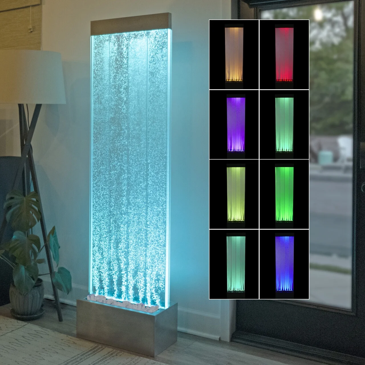 Alpine Corporation 72"H Indoor Acrylic Bubble Wall Corded Electric Fountain - Curated Treasures Market