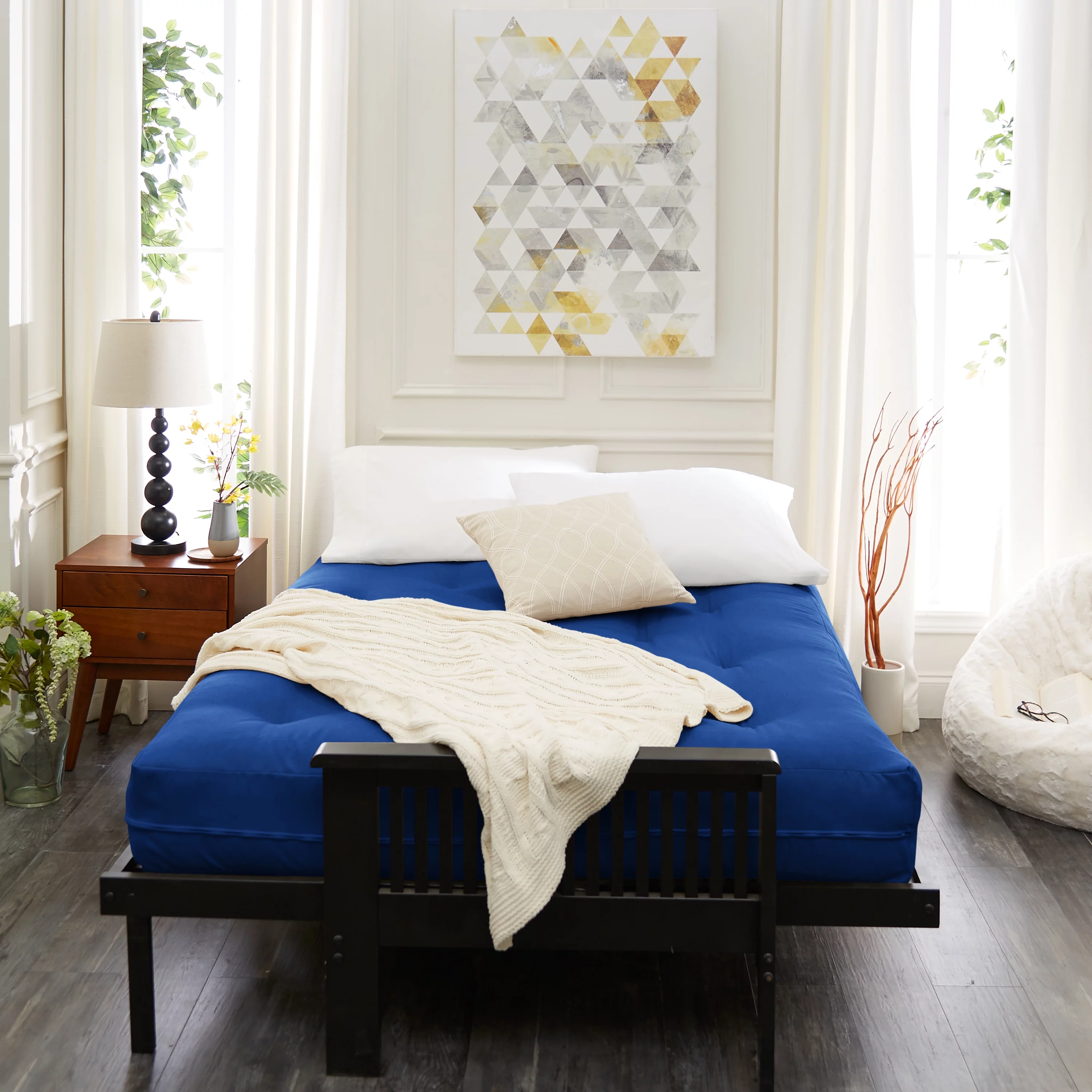 Sorra Home - 8 inch Reversible Tufted Futon Mattress, Full Size