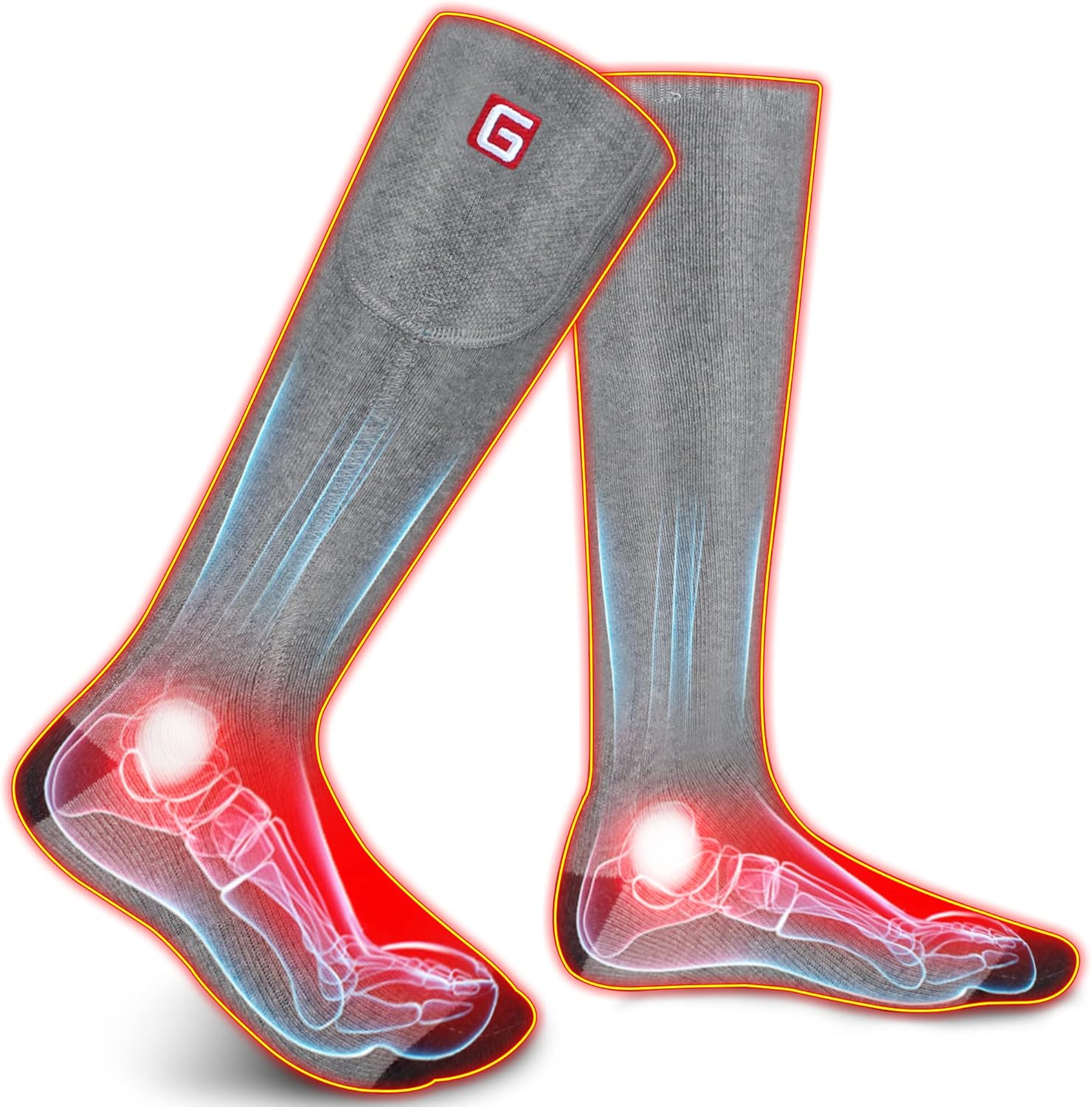 Electric Heated Socks Rechargebale Battery Powered Heating Socks for Men Women,Winter Thermal Insulated Thick Sox Kit for Chronically Cold Feet