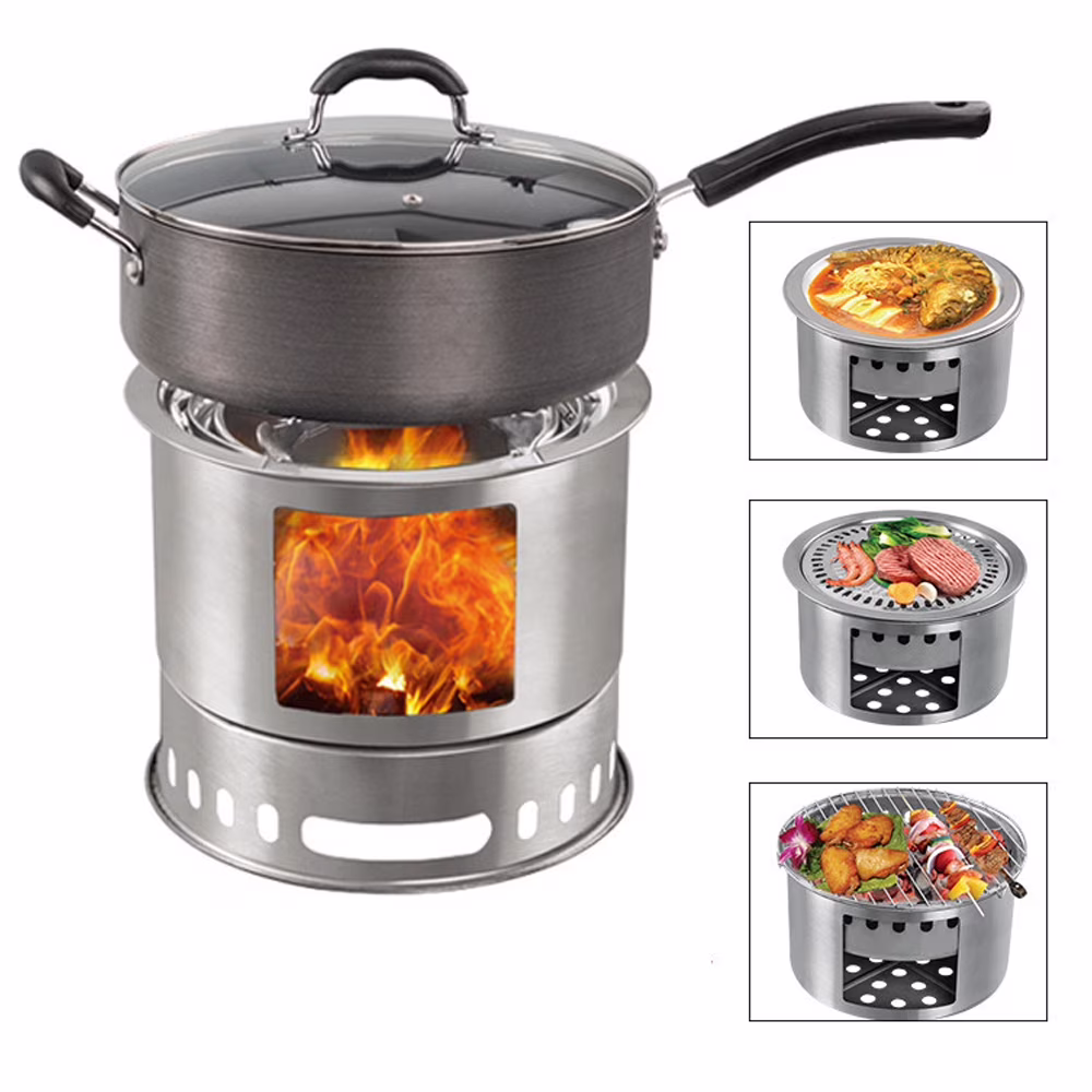 Lixada Camping Stove 4 In 1 Portable Multi-functional for Picnic Backpacking Wood Use