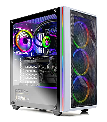 SkyTech Chronos Gaming Computer PC Desktop - AMD Ryzen 7 3700X 3.6GHz, RTX 3070 8G, 1TB Gen4 NVMe SSD, 16GB DDR4 3200, RGB Fans, 240mm AIO, AC WiFi