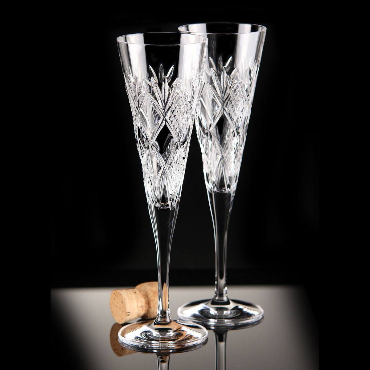 Waterford Crystal, Saunders Toasting Crystal Flute Glasss, Set of 2