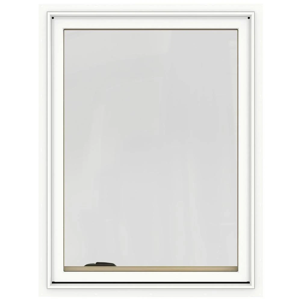 JELD-WEN 28.75 in. x 40.75 in. W-2500 Series White Painted Clad Wood Right-Handed Casement Window with BetterVue Mesh Screen