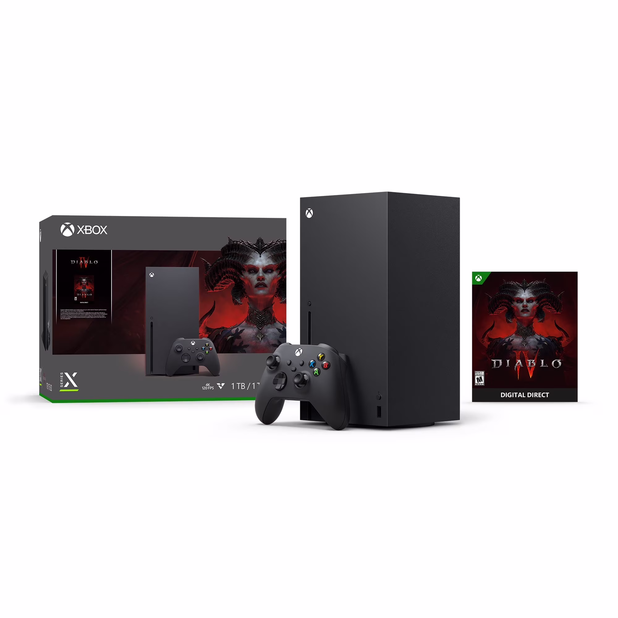 Microsoft 1TB Xbox Series X Console with Diablo IV Bundle - Black, Hyper-Realistic 4K, Fast Load Time