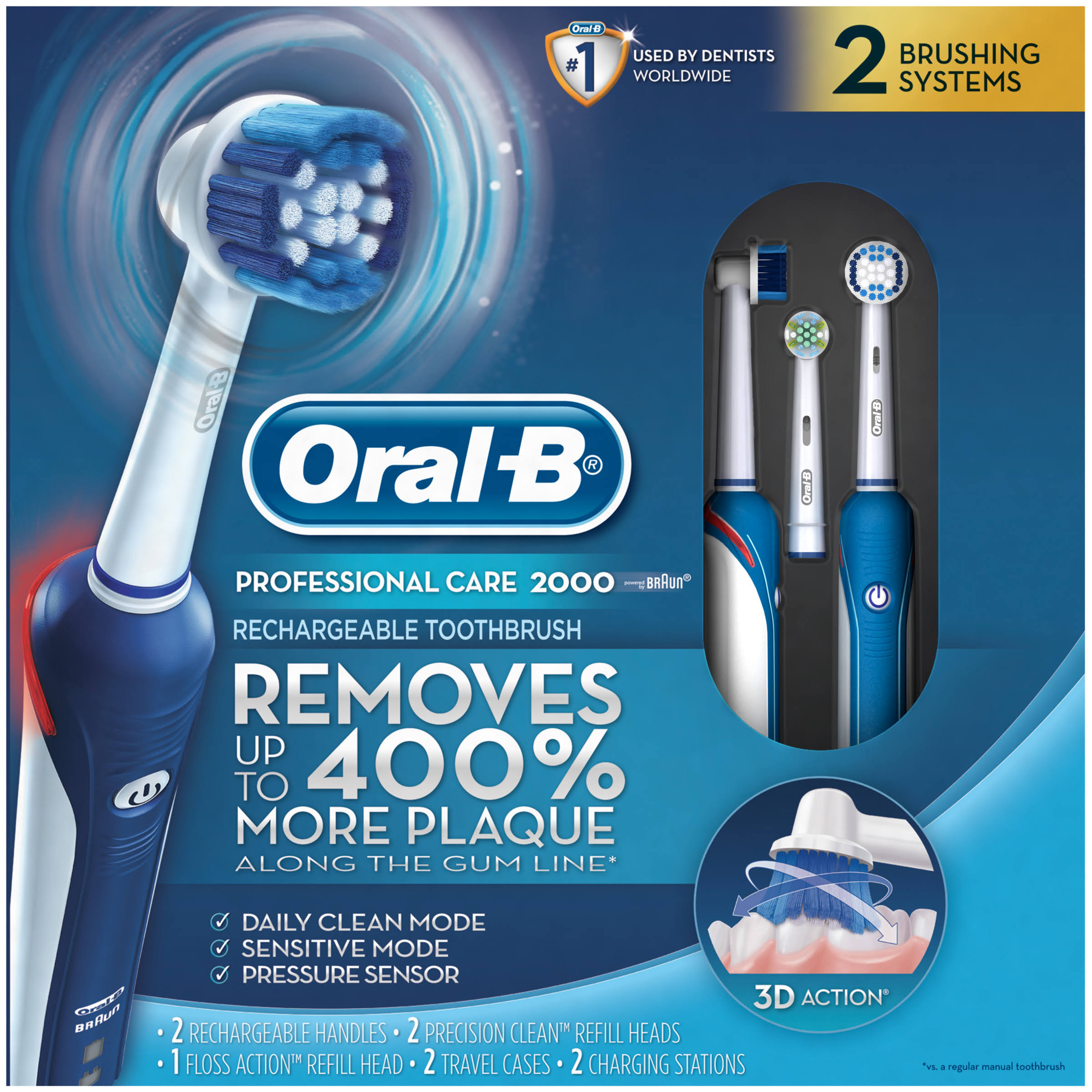Professional Care Oral-B Professional Care 2000 Rechargeable Toothbrush with Bonus Refill
