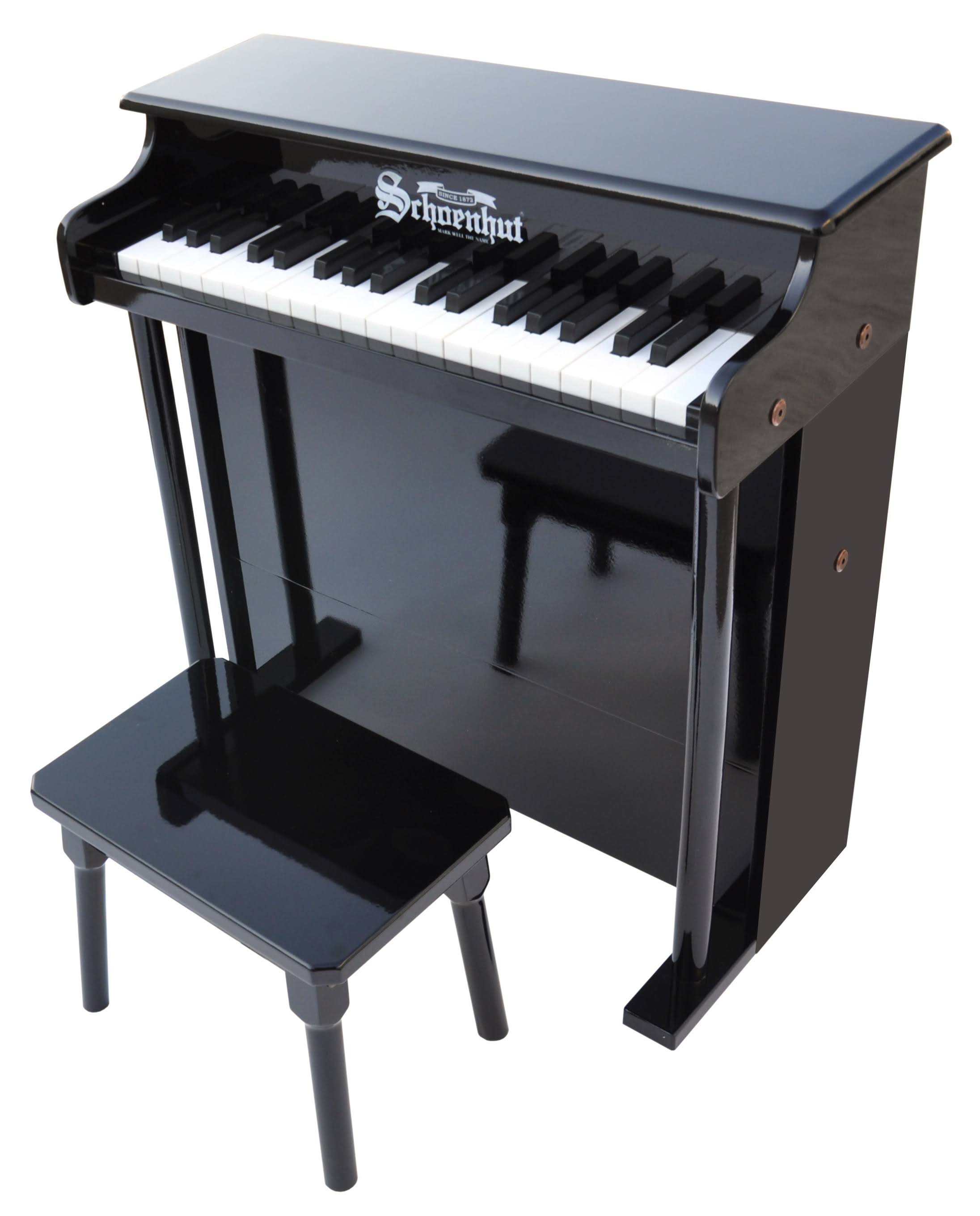 Schoenhut 6637B 37-Key Black Traditional Deluxe Spinet Piano, Black - Megean