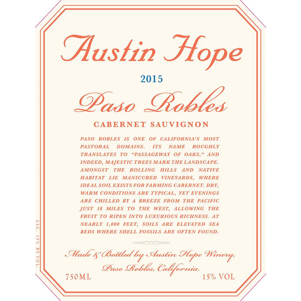 Austin Hope Paso Robles Cabernet Sauvignon 750ml Chains - Nestor Liquor