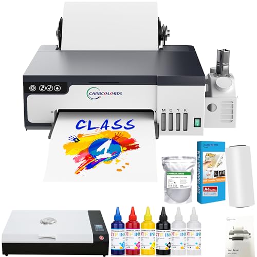 DTF Printer A4 High-Speed Transfer Machine with White Ink Mixing System and Roll Feeder for DIY T-Shirts(DTF Printer+Oven+6 * 250ml Ink+Roll Films+
