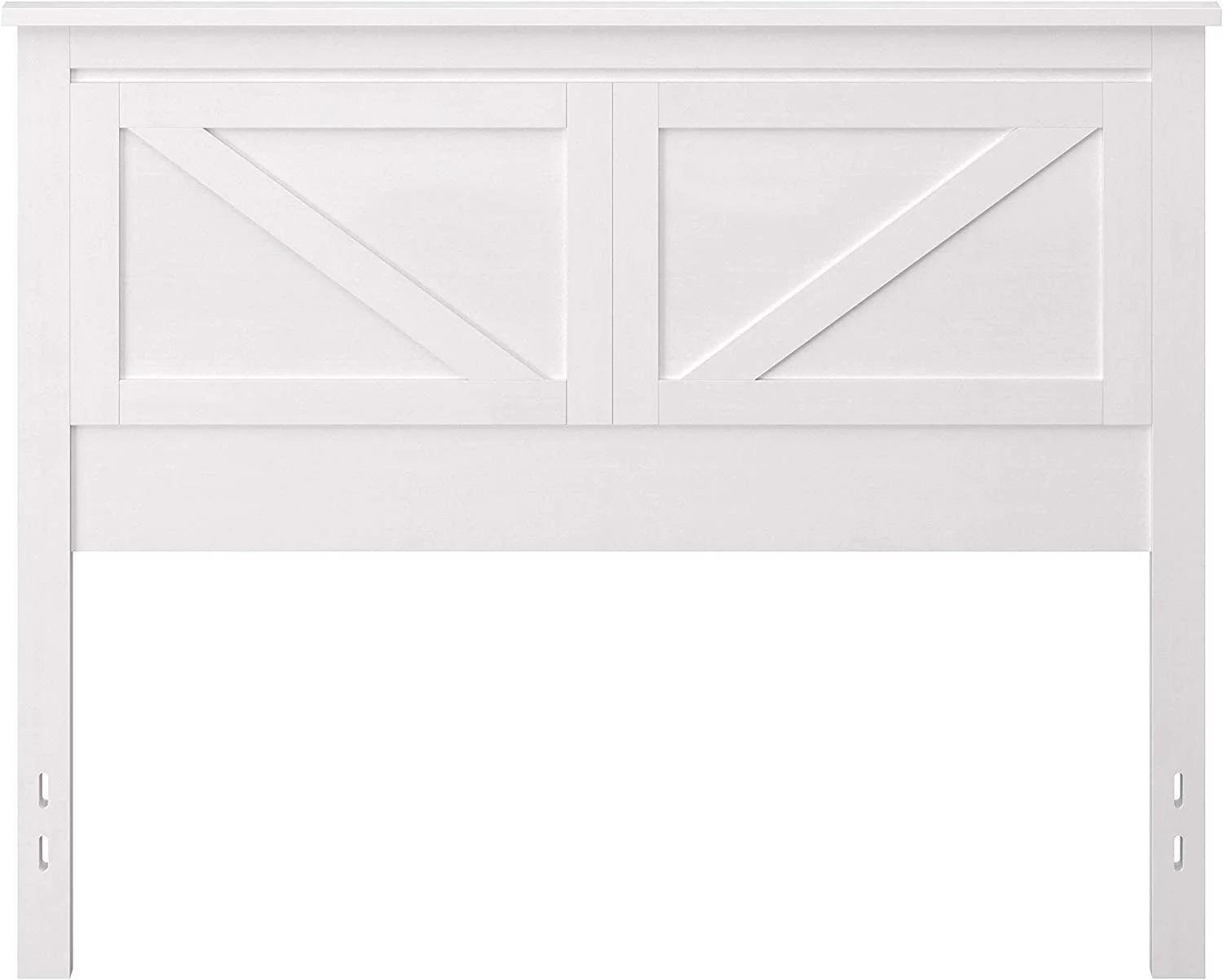 Style Wood Panel Headboard in Gloss White - Full Size
