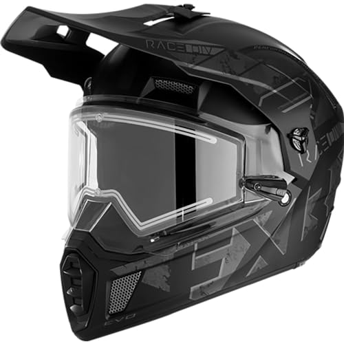 FXR Clutch X Evo Snowmobile Helmet E Shield Lightweight Breath Box Stealth Black