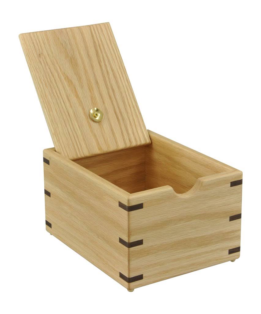 3x22 x 5x22 Oak w/ Oak Lid Recipe Card Box