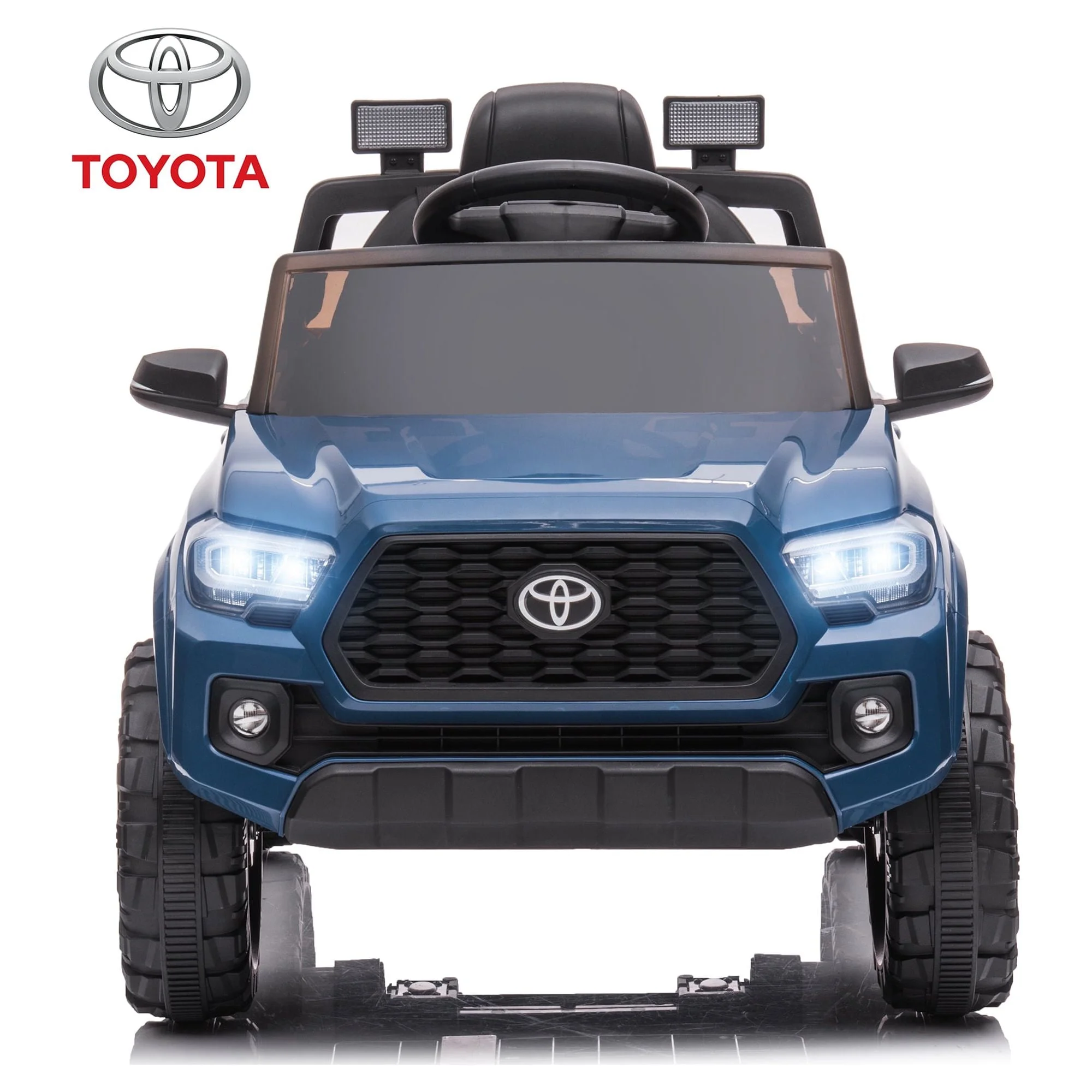 Licensed Toyota Tacoma Electric Ride on Vehicle for Kids, 12V Powered Ride on Car Toys with Remote Control, LED Lights, MP3 Player, Gray