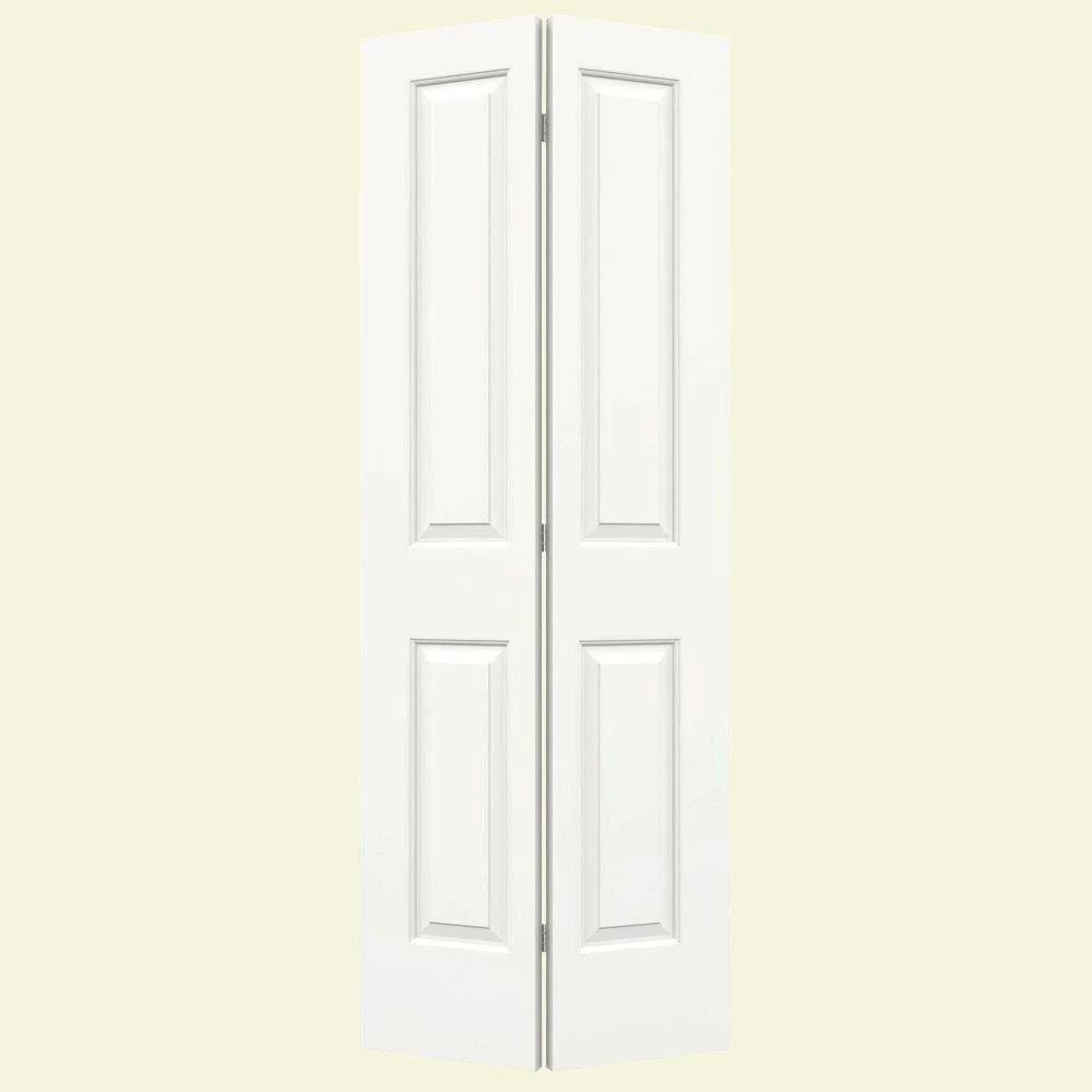 JELD-WEN 24 in. x 80 in. Cambridge White Painted Smooth Molded Composite MDF Closet Bi-Fold Door