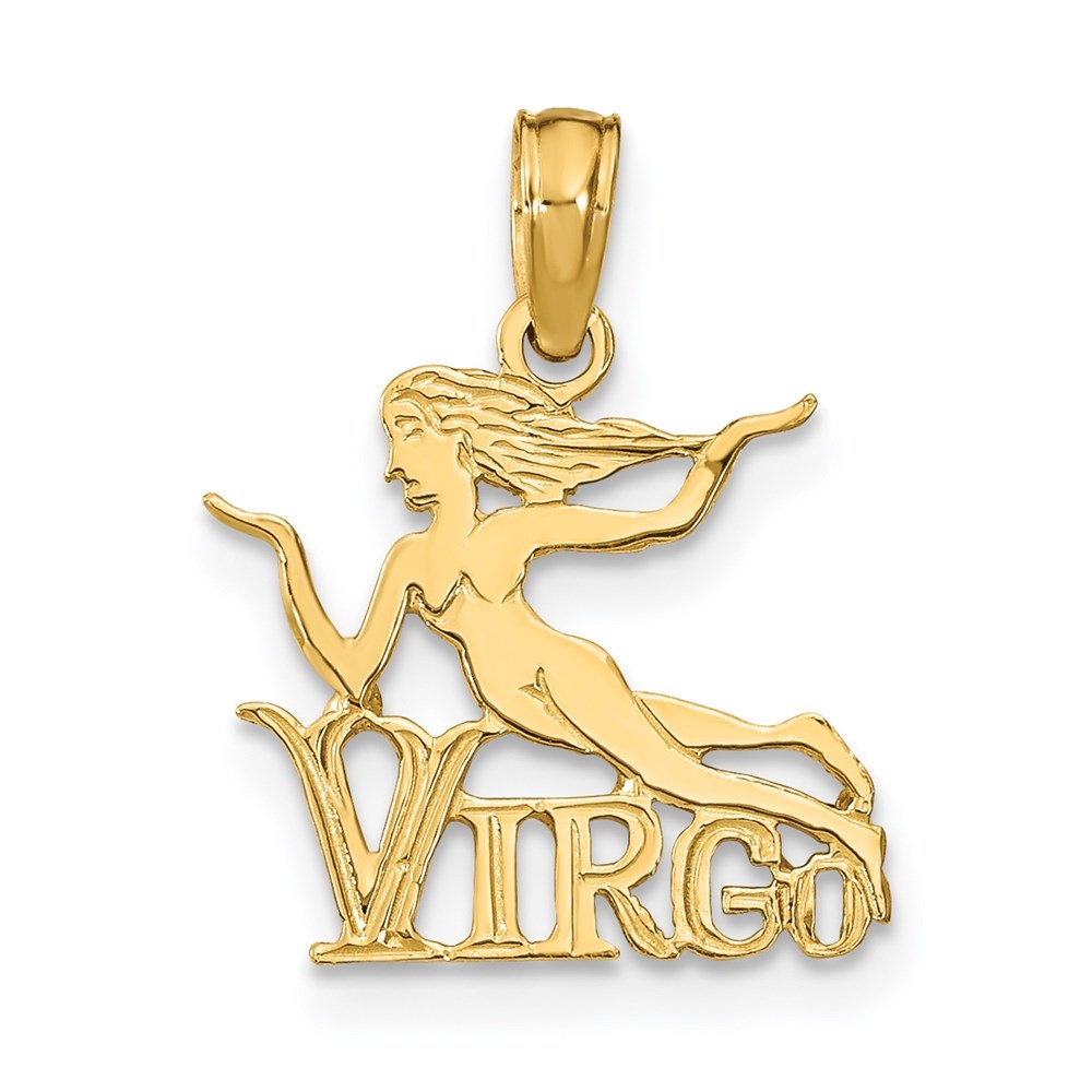 Auriga 14k Yellow Gold VIRGO Zodiac Charm for Women (Length - 17.4 mm, Width - 13.7 mm)