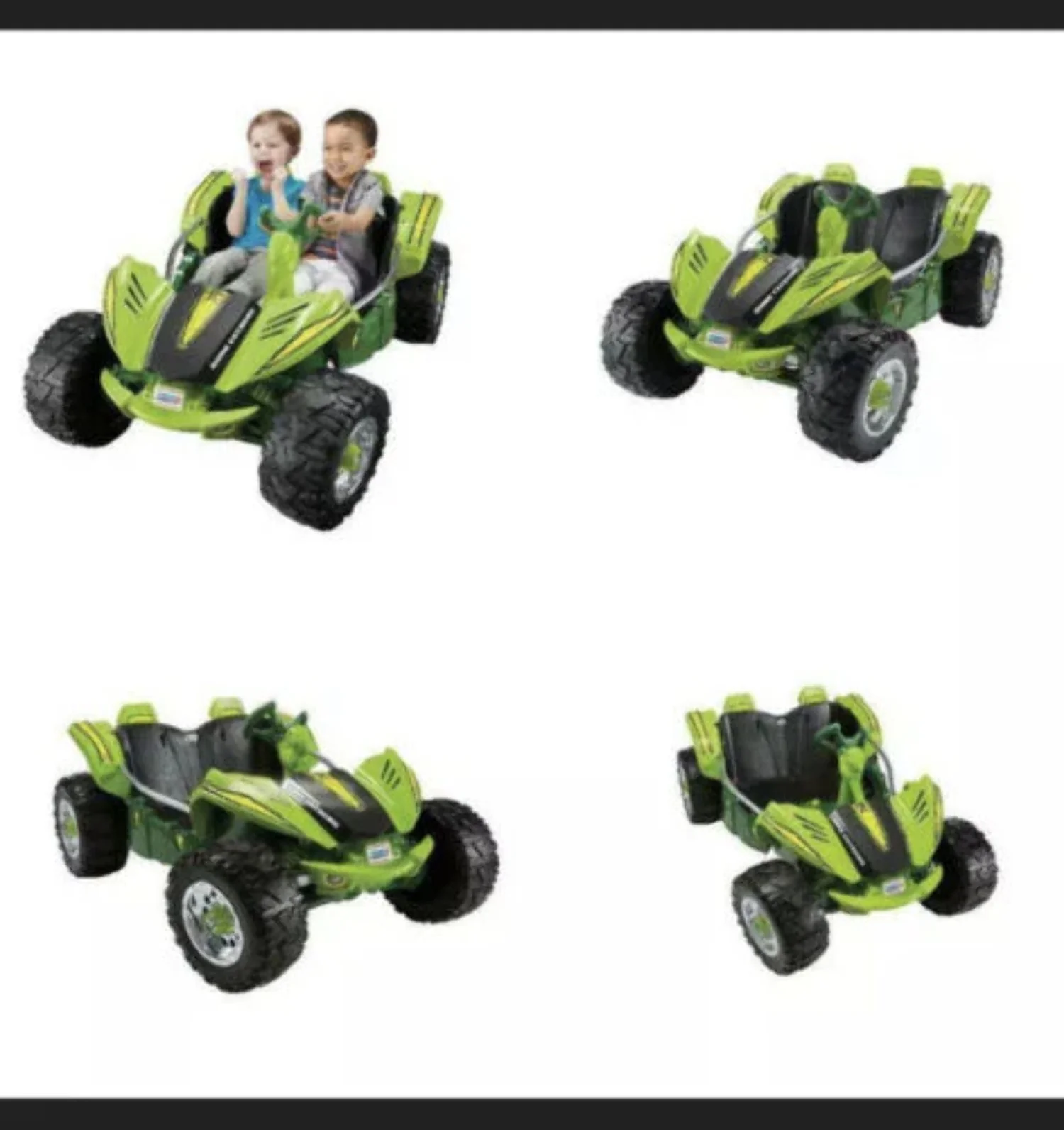 12V Power Wheels Dune Racer Extreme Electric Ride-On Car for Children GREEN Brand New - Curated Treasures Market