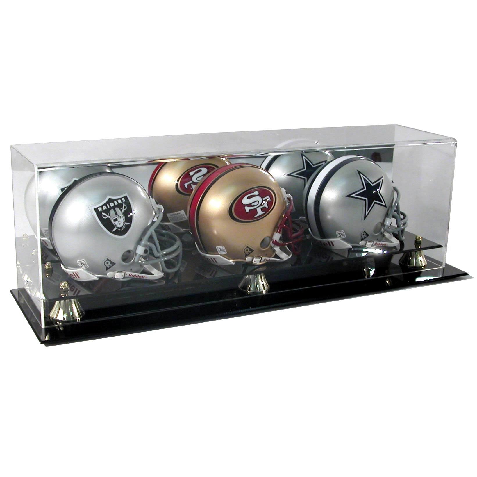 SAFTGARD Supplies Deluxe Acrylic Triple Mini Football Helmet Display Case