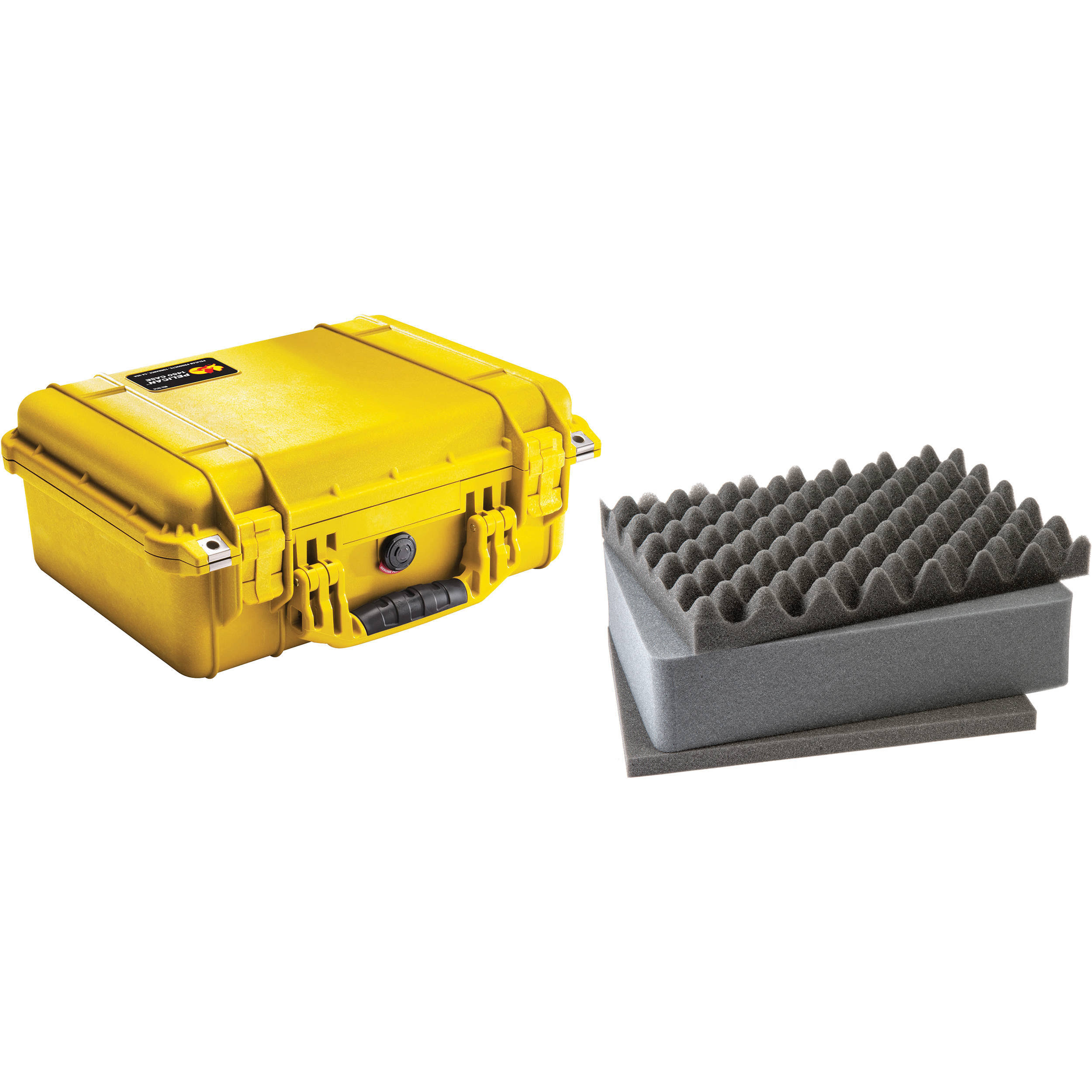 Pelican 1450 Watertight Hard Case with Foam Insert, Yellow