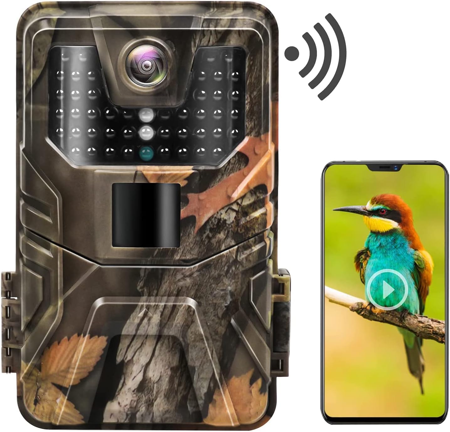 WiFi Trail Camera 4K 30MP H.265,Hunting Camera with HD Night Vision,0.2s Motion Activated 120° Detection,Game Camera Waterproof IP66,940nm No Glow