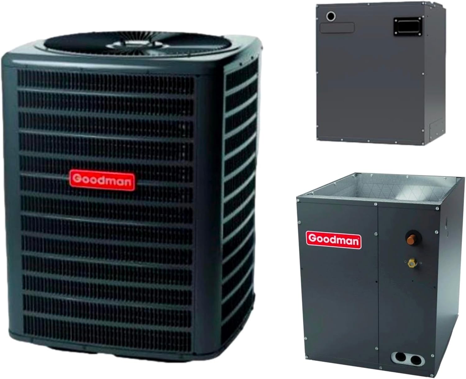 Goodman 2.5 TON 13.4 SEER2 AC Only Unit (GSXN3N3010) with Upflow/Downflow coil (CAPTA3026B4) and blower (MBVC1201AA-1)