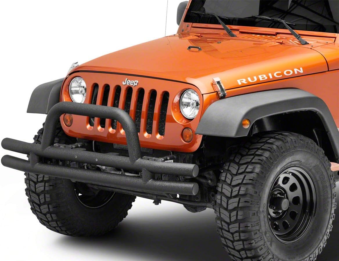 Redrock 4x4 Tubular Front Bumper; Textured Black Compatible with 07-18 Jeep Wrangler JK
