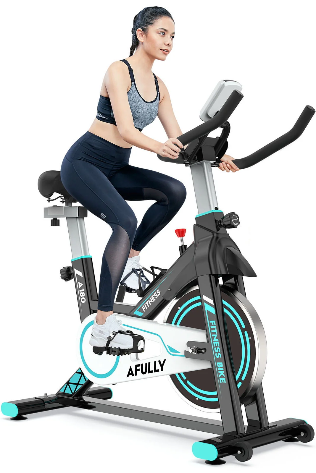 Pooboo Indoor Cycling Exercise Bikes Stationary Fitness Cycle Upright Cycling Belt Drive for Home Cardio Workout 35 Lbs Flywheel 350lb