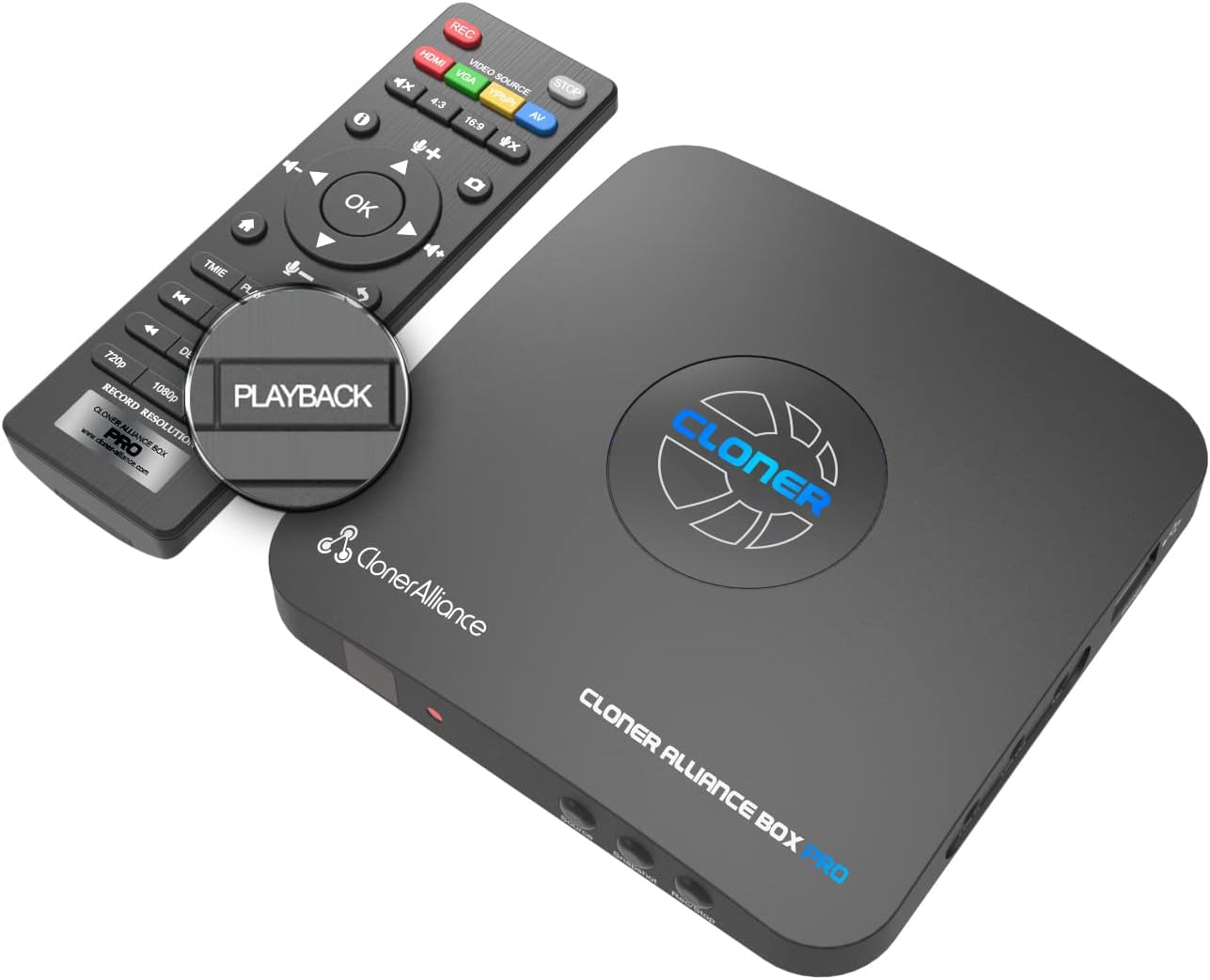 ClonerAlliance Box Pro, Capture 1080p@60fps HDMI Videos/Games and Play Back Instantly with The Remote Control, Schedule Recording