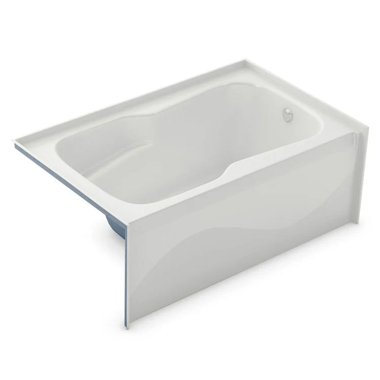 Soaking Tub 60 x 32-1/2 x 21-1/4 Inch 1-Piece Right Drain Outlet White AcrylX