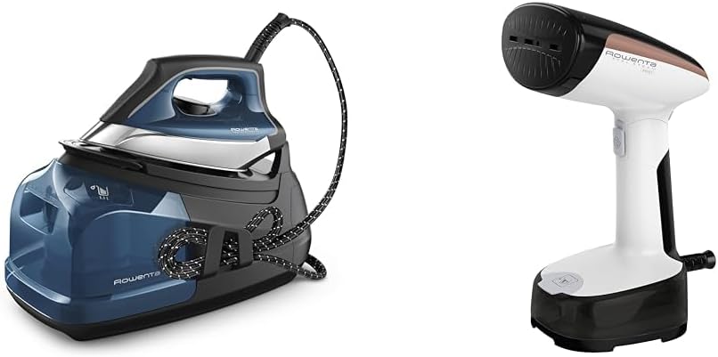 Rowenta Perfect Steam Pro Stainless Steel Soleplate Professional Steam Station & Access Steam Handheld Steamer for Clothes 15 Second Heatup