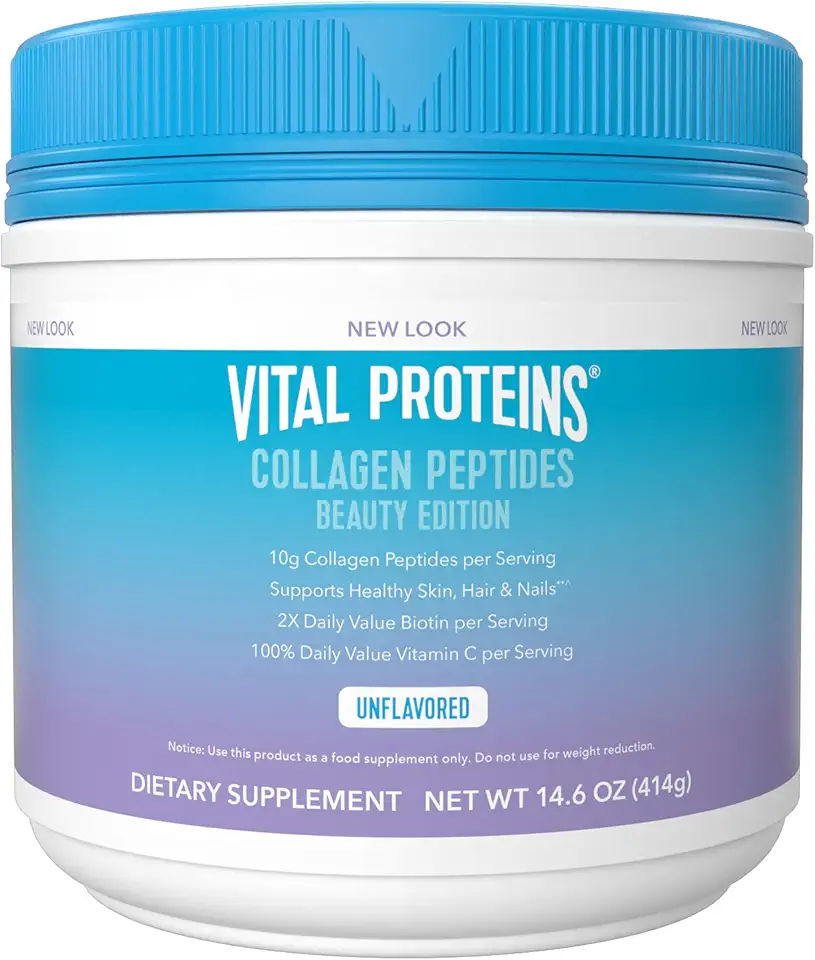 Vital Proteins Collagen Peptides Beauty Edition—10g Collagen with Biotin, Vitamin C and Zinc. 14.6 oz - Kansas Nuitrition - HNZSDS