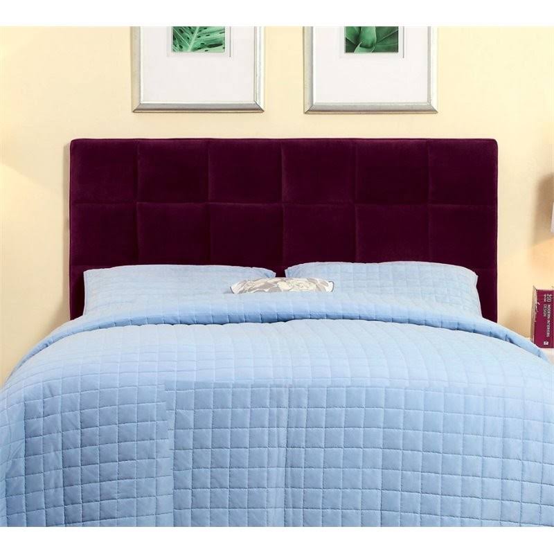 Furniture of America Hellan Fabric Full Queen Headboard in Purple