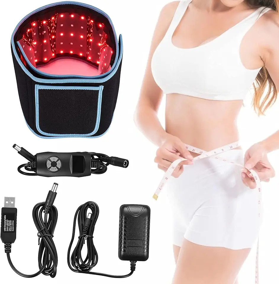 Red Infrared Light Therapy Device, Waist Belt,660nm LED Red Light and 850nm Near-Infrared Light are Used for Pain Relief and Muscle Relaxation