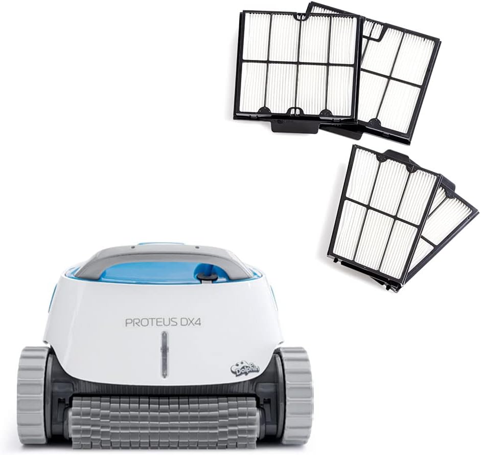 Dolphin Proteus DX4 Automatic Robotic Pool Vacuum Cleaner Includes Ultra-Fine Filters for an Ultimate Clean