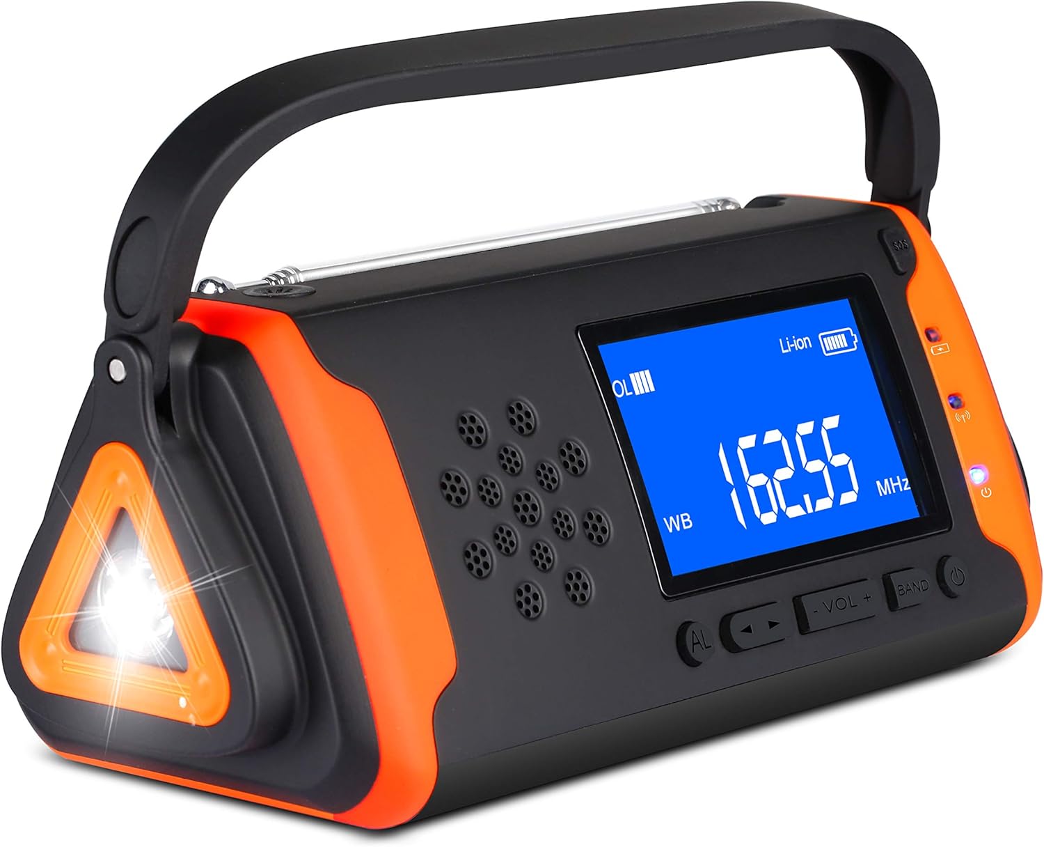 Emergency Weather Crank Radio 6000mAh - Solar Powered, Hand Crank,AM/FM/NOAAEmergency Weather Alert Radio,Phone Charger,SOS Alarm,LED Flashlight