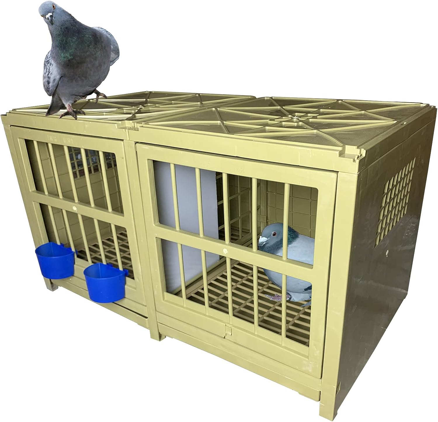 SRRPS PIGEON Pigeon Cage Plastic Pigeon Pairing Cage Bird Cage Pigeon Nest Box Carrier Combination Package Nest Solid Nest Rest and Pairing 32in