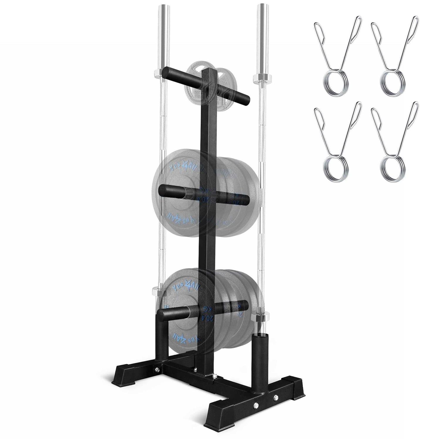 Yes4All Weight Plate Tree Holder &amp; Vertical Barbell Storage Rack For Home Gym - Sports Supplies Online Store
