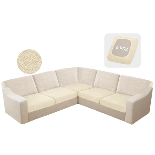 HDCAXKJ Waterproof Sectional Couch Cushion Covers 11 Pieces Stretch Jacquard L Shaped Corner Sofa Slipcover Back Cover Soft Sofa Seat Cushion Covers