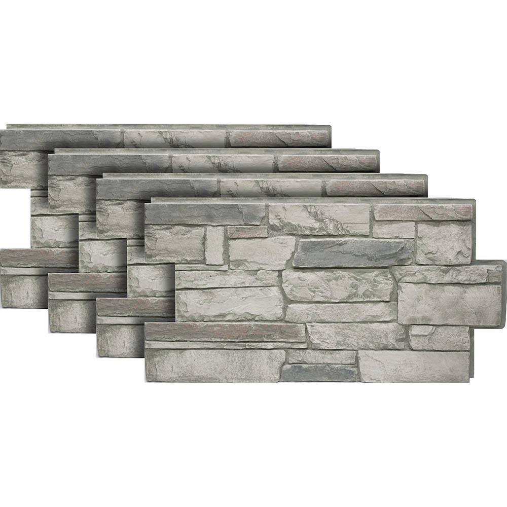 Urestone Ledgestone #60 Cascade Canyon 24 in. x 48 in. Stone Veneer Panel (4-Pack)