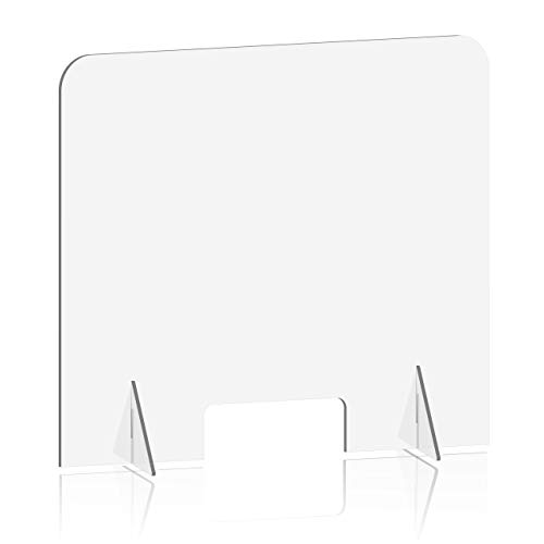 Sneeze Guard Partition for Desk, Counter and Table, Portable Plexiglass Barrier, Same-Day Shipping, Clear Acrylic Shield (30"W x 30" H)