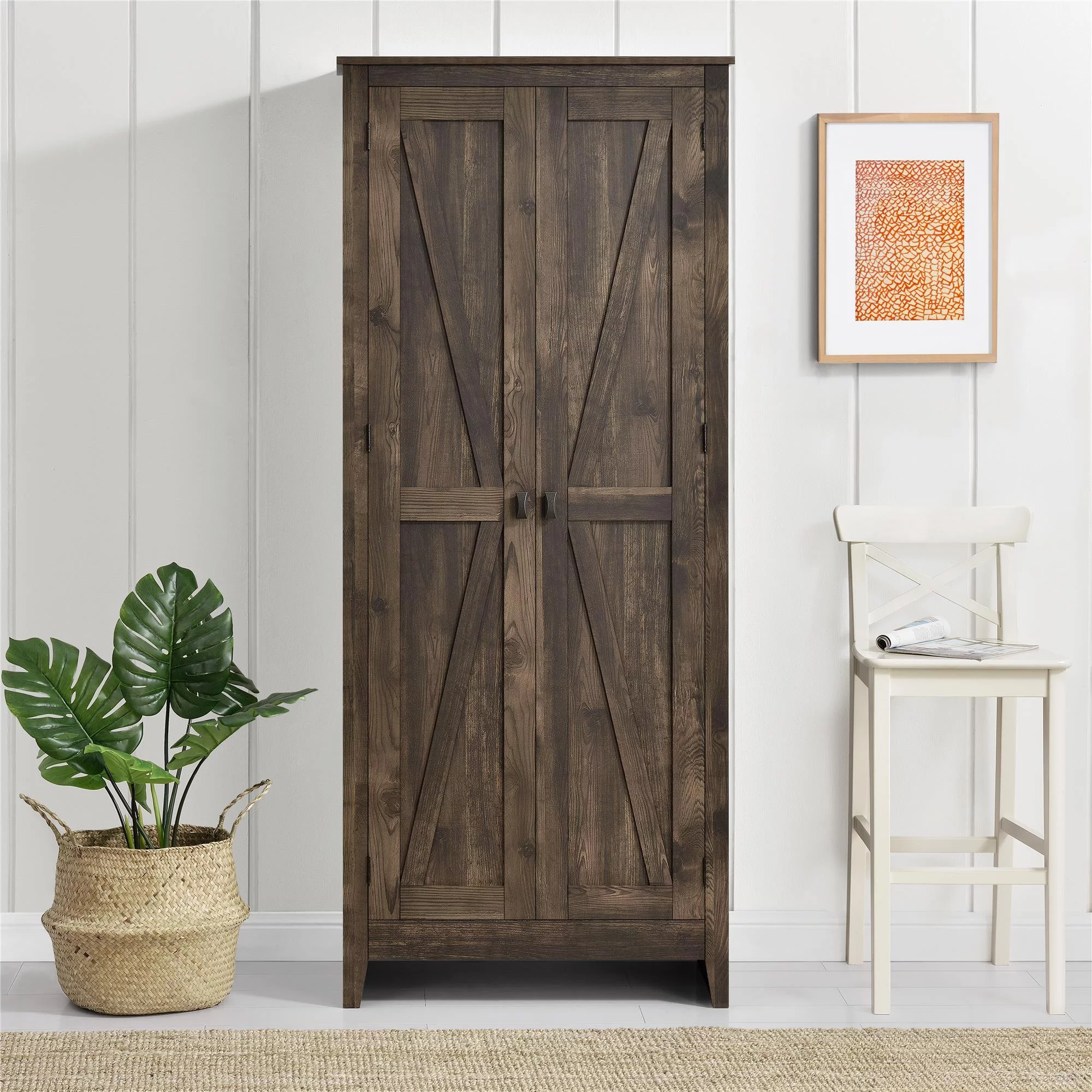 Ameriwood SystemBuild Farmington 31.5" Wide Storage Cabinet, Rustic