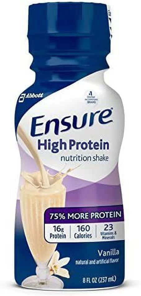 Ensure High Protein Nutrition Shake, Vanilla, 8oz, 24 count by Ensure - Curated Treasures Market