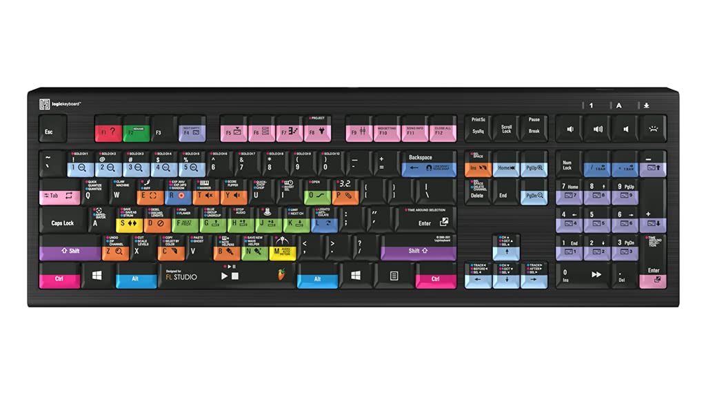 Logickeyboard Designed for FL Studio 20 Compatible with Win 7-11 ASTRA 2 Backlit keyboard # LKB-FLS-A2PC-US