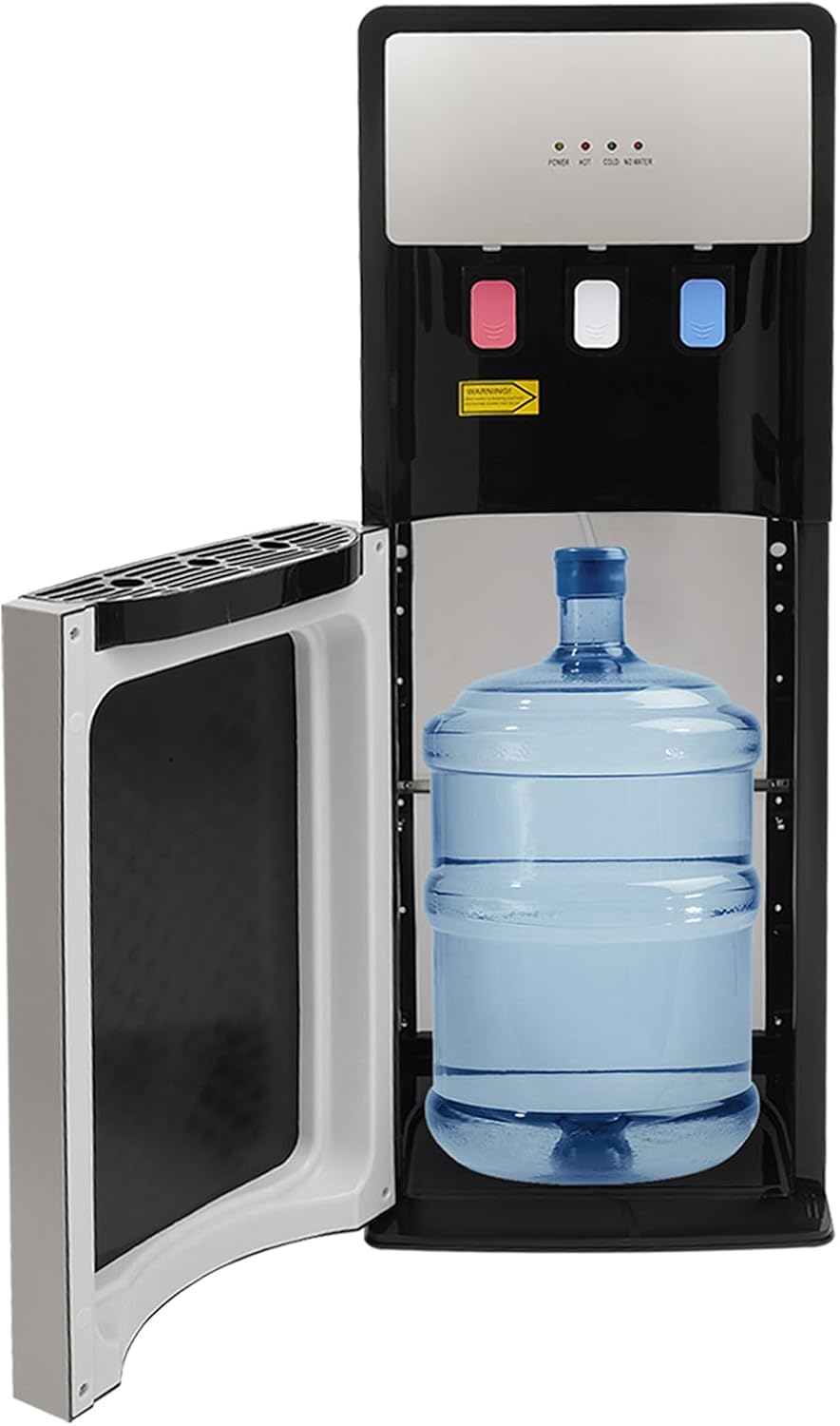 Water Cooler Dispenser Bottom Loading Water Dispenser Hot and Cold Standing Water Cooler Holds 2 & 5 Gallon Bottles 3 Temperature Spouts for Home