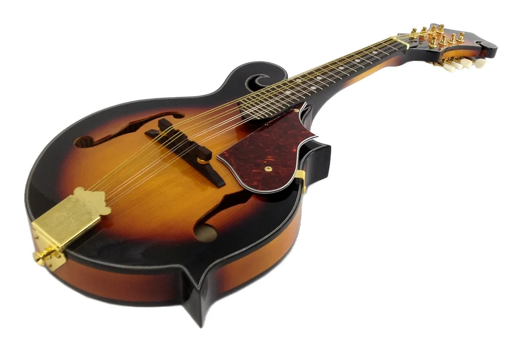 8-String MANDOLIN F-Style SUNBURST TOBACCO Sandalwood Gold Hardware - Curated Treasures Market