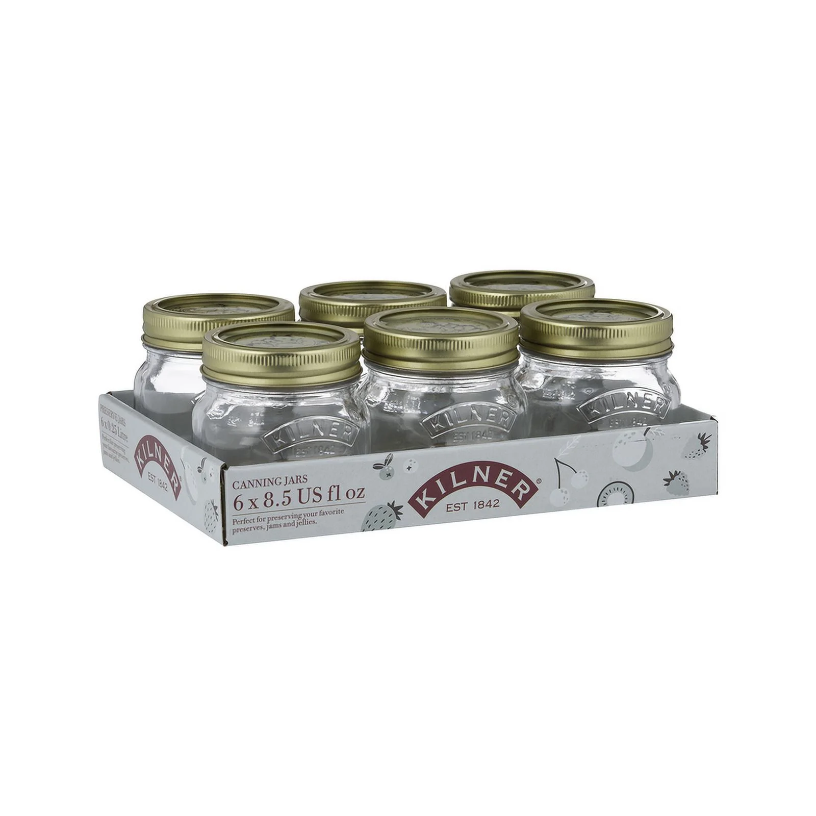 2 Pc, Kilner Regular Mouth Canning Jar 8.5 Oz 6 Pk - Curated Treasures Market