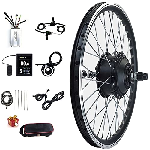 Electric Bicycle Conversion Kit 48V 350W/500W/1000W/1500W Rear Hub Motor Ebike Conversion Kit for Rear Wheel with LCD Display & PAS for Mountain Road